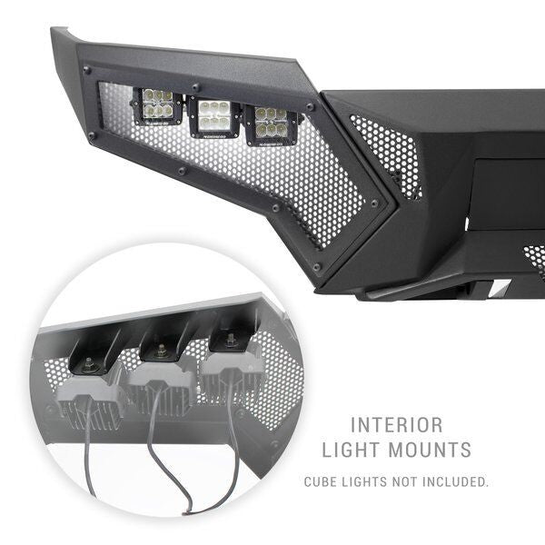 Element Front Bumper W/Power Actuated Hide Away Light Bar Mount Textured Black 2022-2026 Toyota Tundra Go Rhino