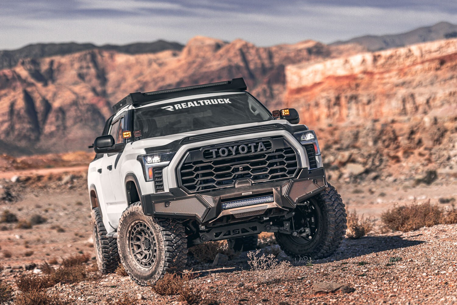 Element Front Bumper with Fixed Light Bar Mount Textured Black 2022-2025 Toyota Tundra Go Rhino