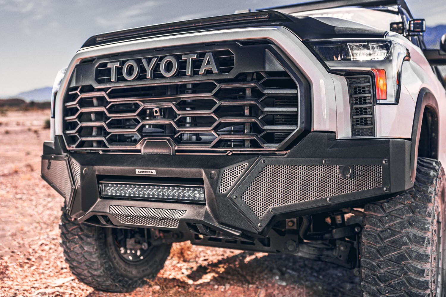 Element Front Bumper with Fixed Light Bar Mount Textured Black 2022-2025 Toyota Tundra Go Rhino