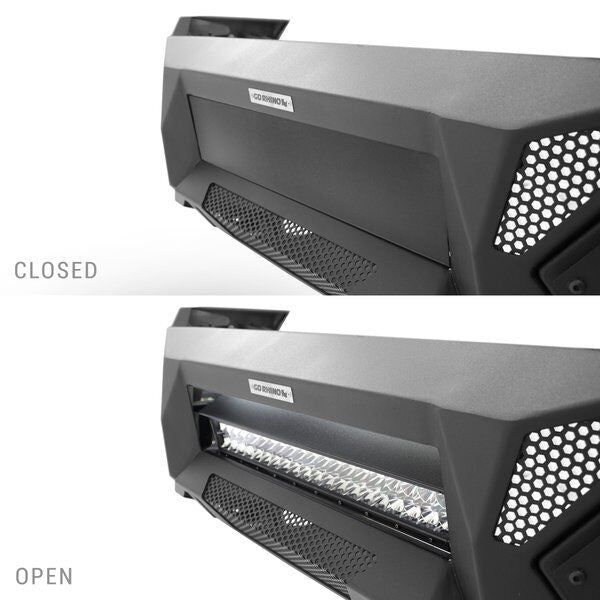 Element Front Bumper with Power Actuated Hide Away Light Bar Mount Textured Black 2016-2023 Toyota Tacoma Go Rhino