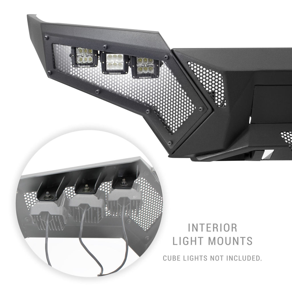 Element Front Bumper with Fixed Light Bar Mount Textured Black 2016-2023 Toyota Tacoma Go Rhino
