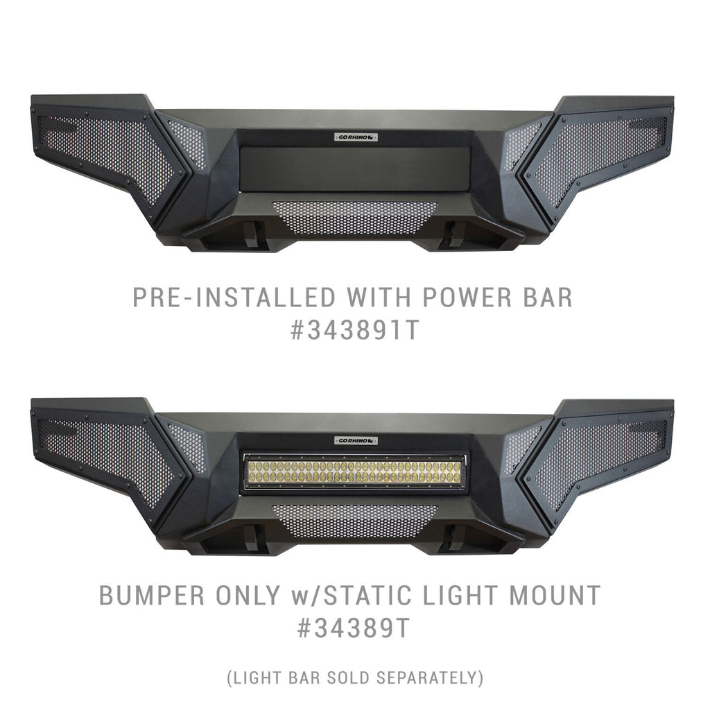 Element Front Bumper with Fixed Light Bar Mount Textured Black 2016-2023 Toyota Tacoma Go Rhino