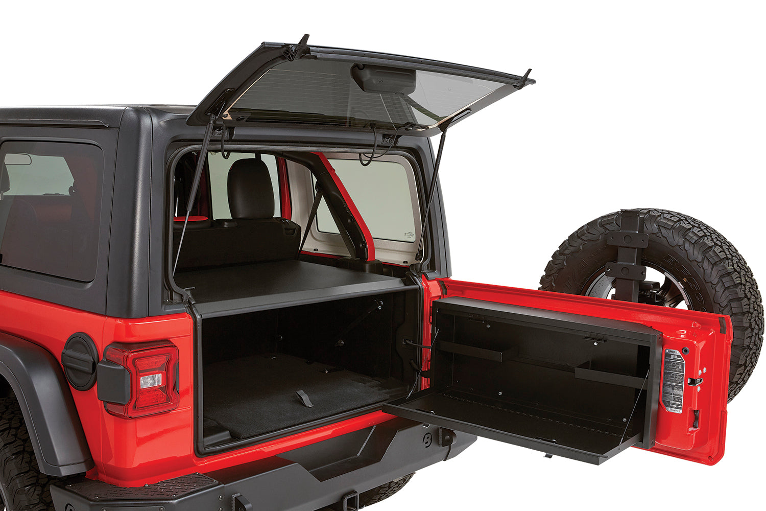 Tailgate Lockbox - 18-23 Wrangler JL Standard Panel Black Tuffy Security Products