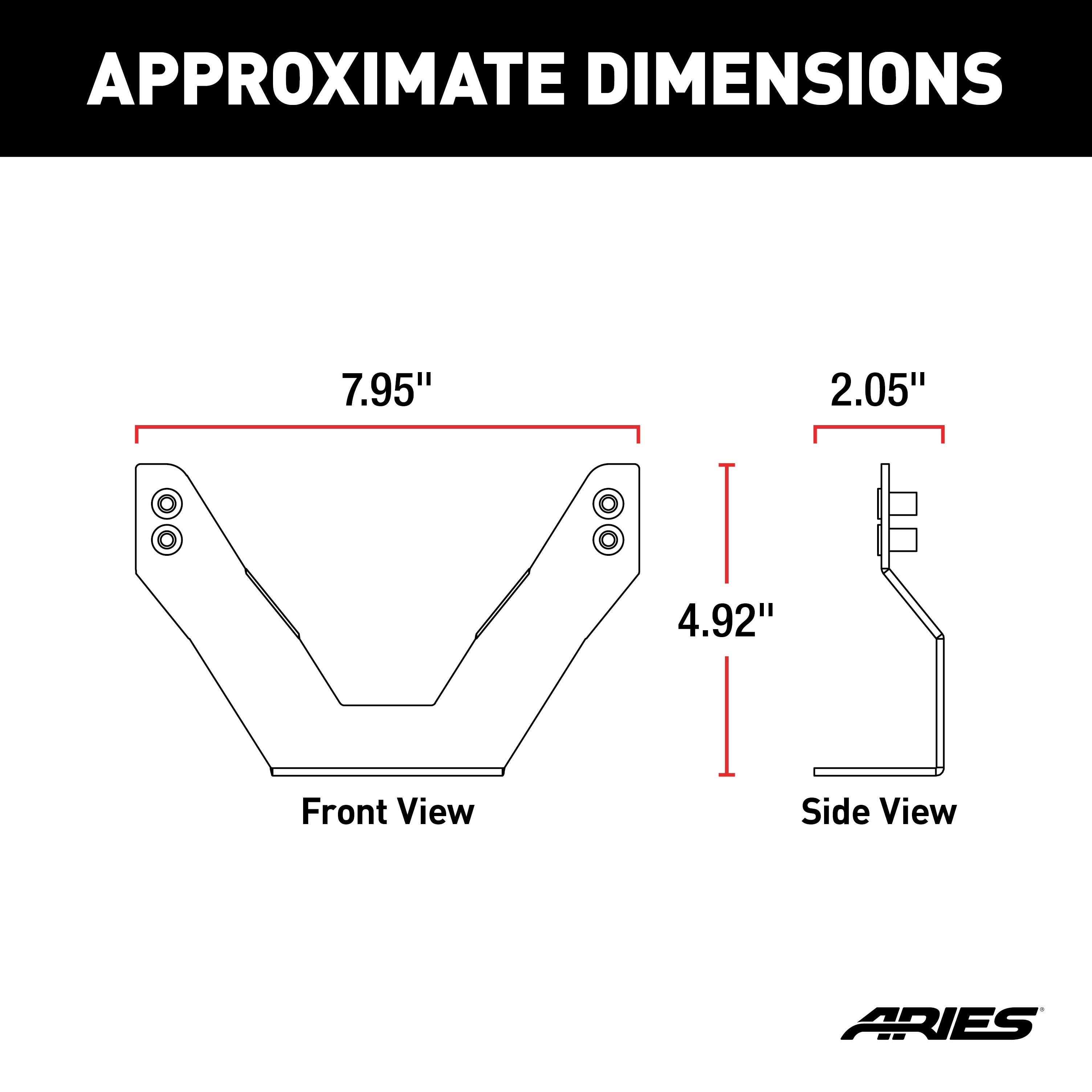 ARIES 3" Bull Bar License Plate Bracket
