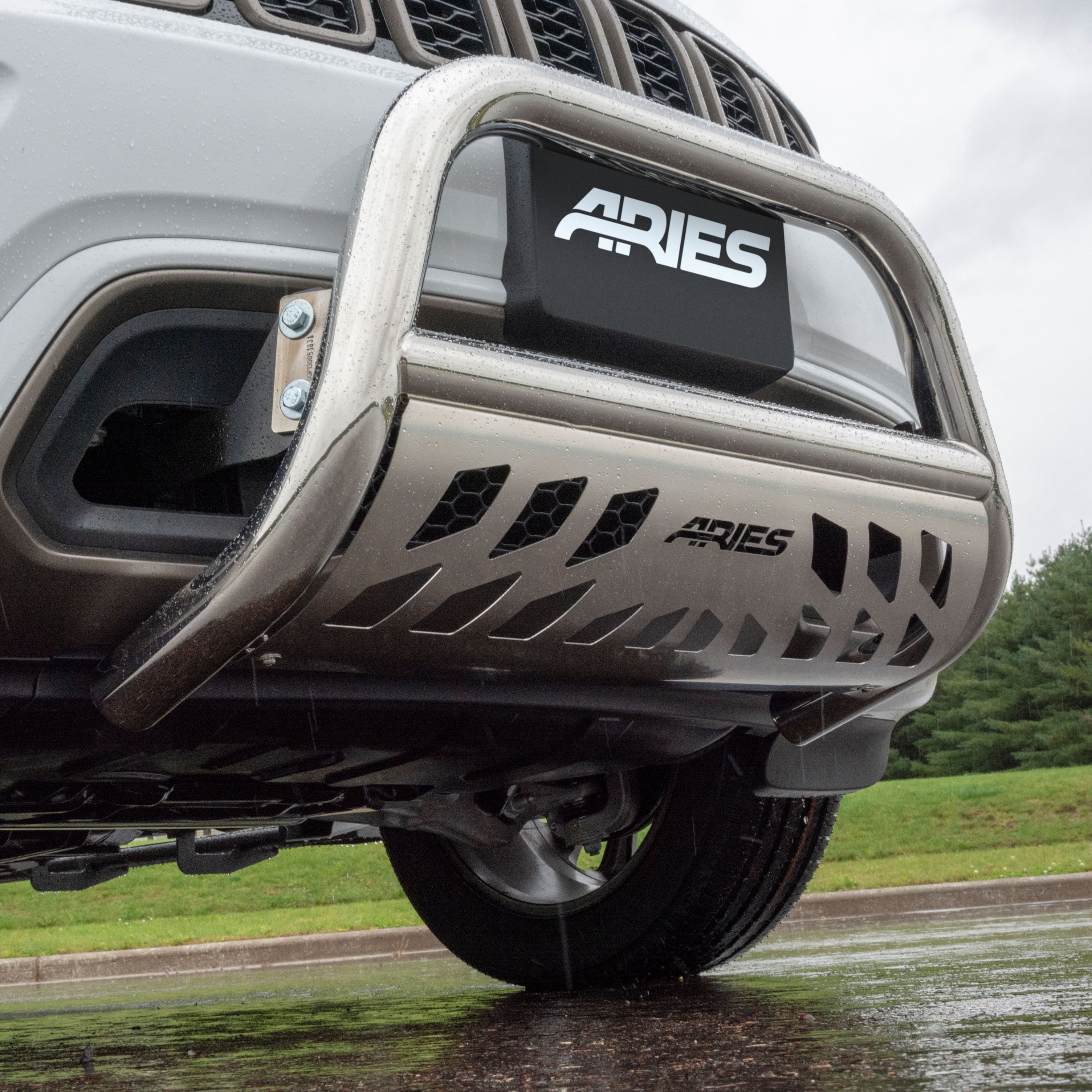 ARIES 3" Polished Stainless Bull Bar, 2019 Chevy/GMC Silverado/Sierra 1500 LD/Limited