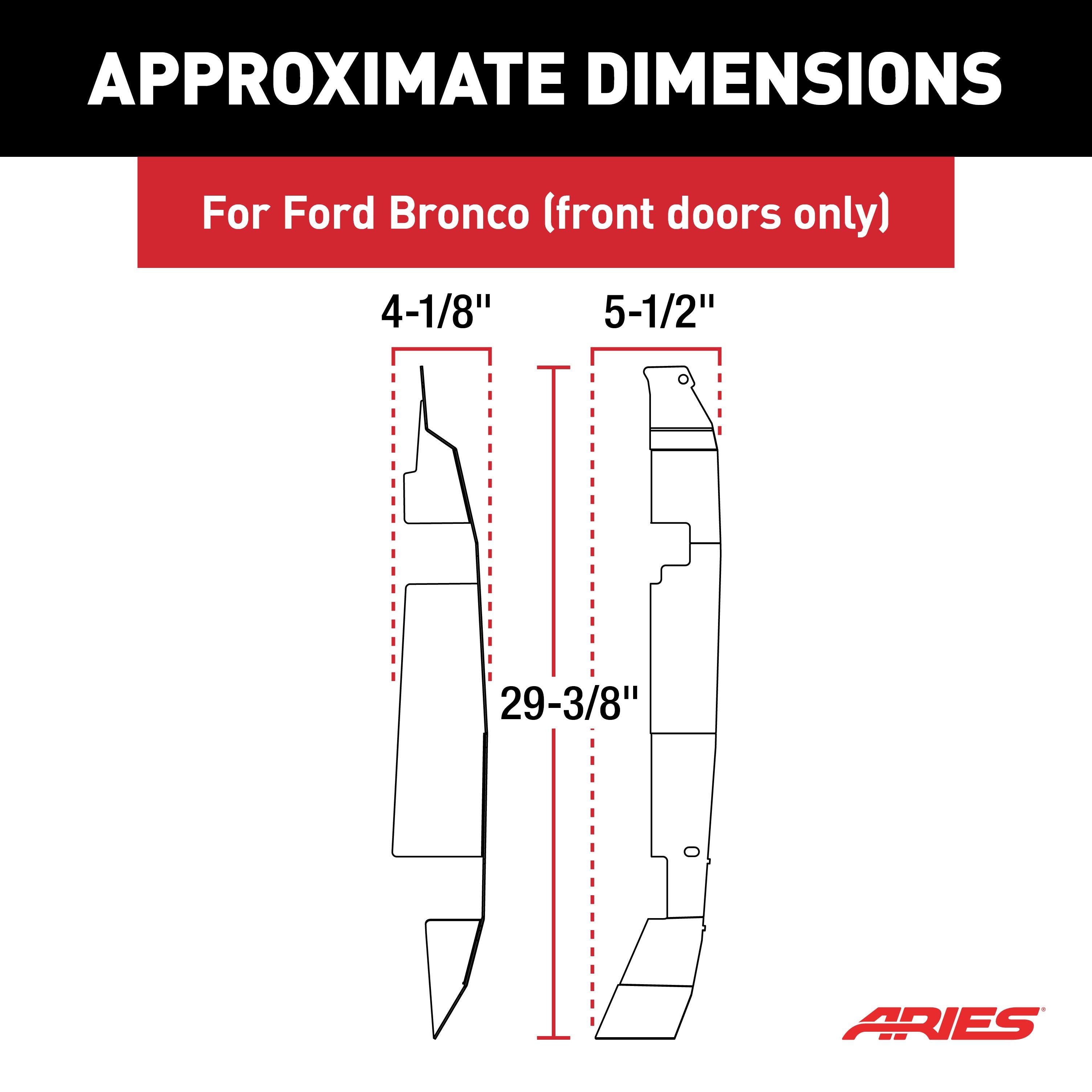 ARIES Door Hinge Covers for ARIES Tube Doors - Ford Bronco 2-door & 4-door, 2021-2026 Ford Bronco