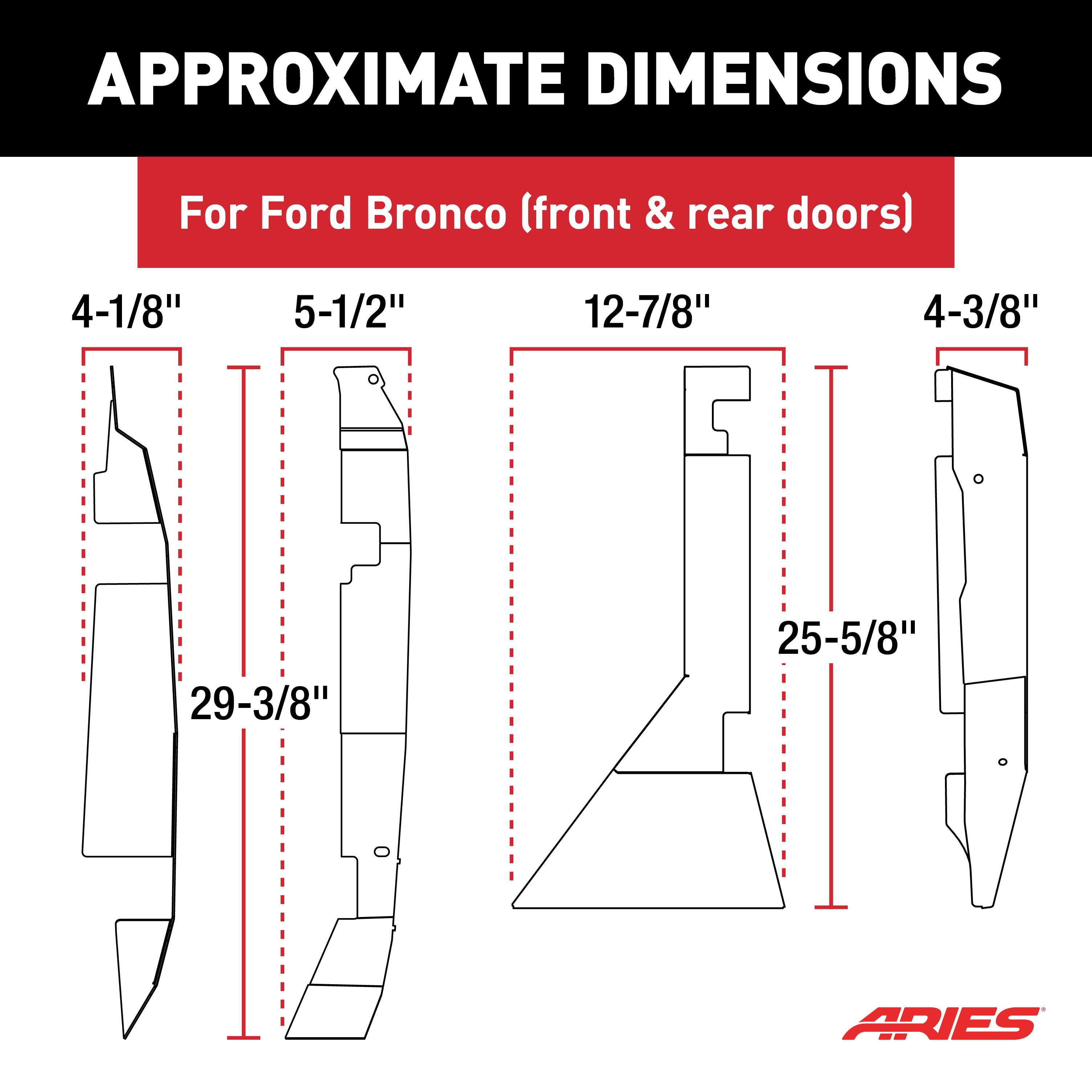 ARIES Door Hinge Covers for ARIES Tube Doors - Ford Bronco 4-Door, 2021-2026 Ford Bronco
