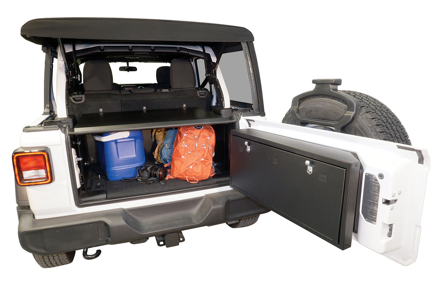Deluxe Cargo Enclosure - 18-23 Wrangler JL {21-23 Exc. 4XE} 4-Door w/ OEM Subwoofer Black Tuffy Security Products