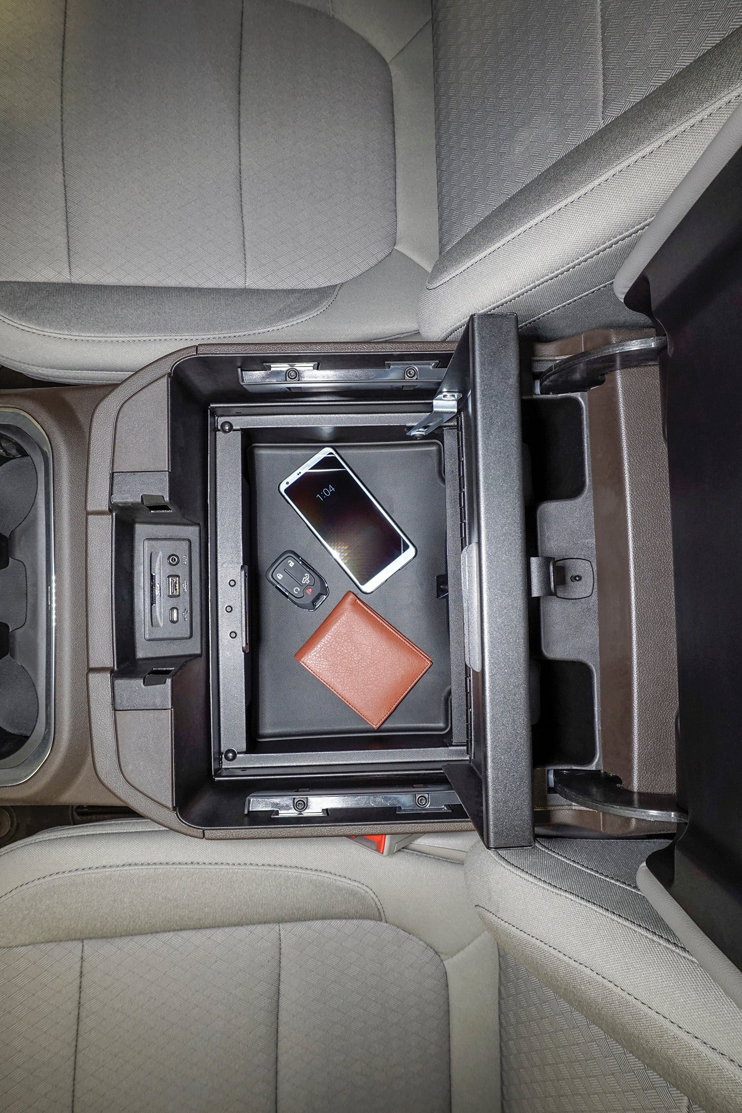 Console Safe Chevy/GMC Silverado/Sierra w/o Wireless Charging Pad 2019-2025 | Standard KeyTuffy Security Products