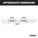 ARIES 3" Round Black Steel Side Bars, 2018 Jeep Wrangler