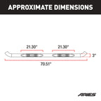ARIES 3" Round Black Steel Side Bars, 2018-2026 Jeep Wrangler