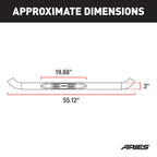 ARIES 3" Round Black Steel Side Bars, 2018 Jeep Wrangler