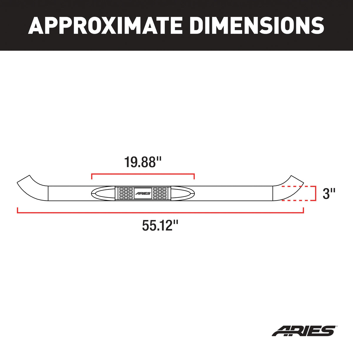 ARIES 3" Round Black Steel Side Bars, 2018 Jeep Wrangler