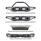 Rockline Rear Full Width Bumper for Ford Bronco Textured Black 2018-2026 Jeep Wrangler Go Rhino