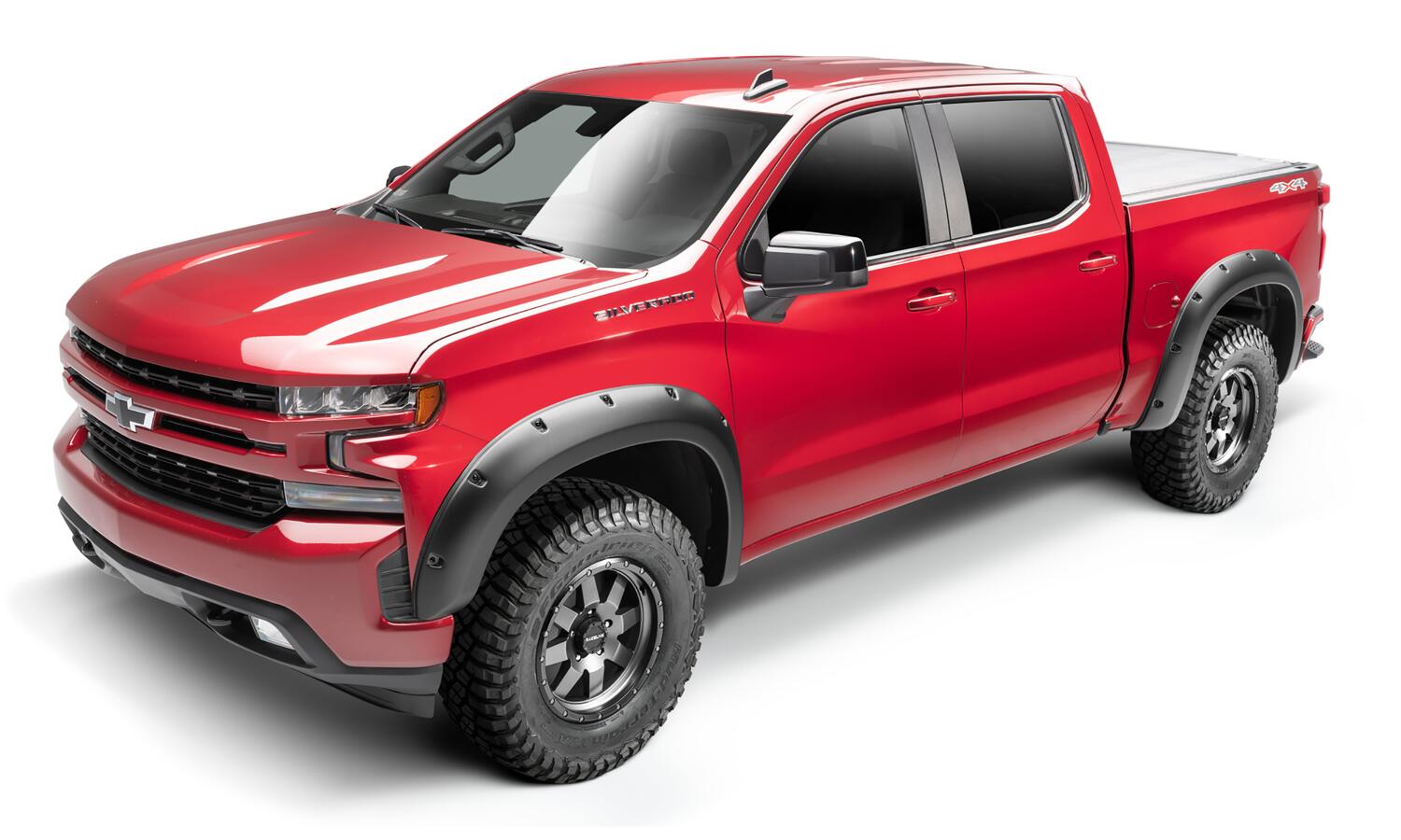 Black Forge Pocket/Rivet Textured Finish 4-Pc Fender Flare Set For 07-13 Toyota Tundra Excludes Model With Mud Flap Bushwacker
