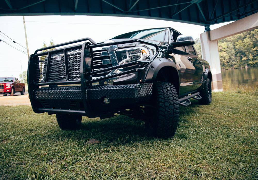 Black Forge Pocket/Rivet Textured Finish 4-Pc Fender Flare Set For 14-21 Toyota Tundra Bushwacker