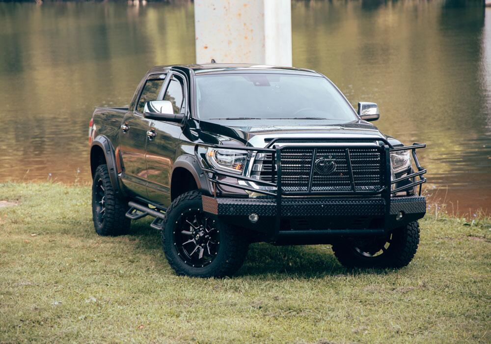 Black Forge Pocket/Rivet Textured Finish 4-Pc Fender Flare Set For 14-21 Toyota Tundra Bushwacker