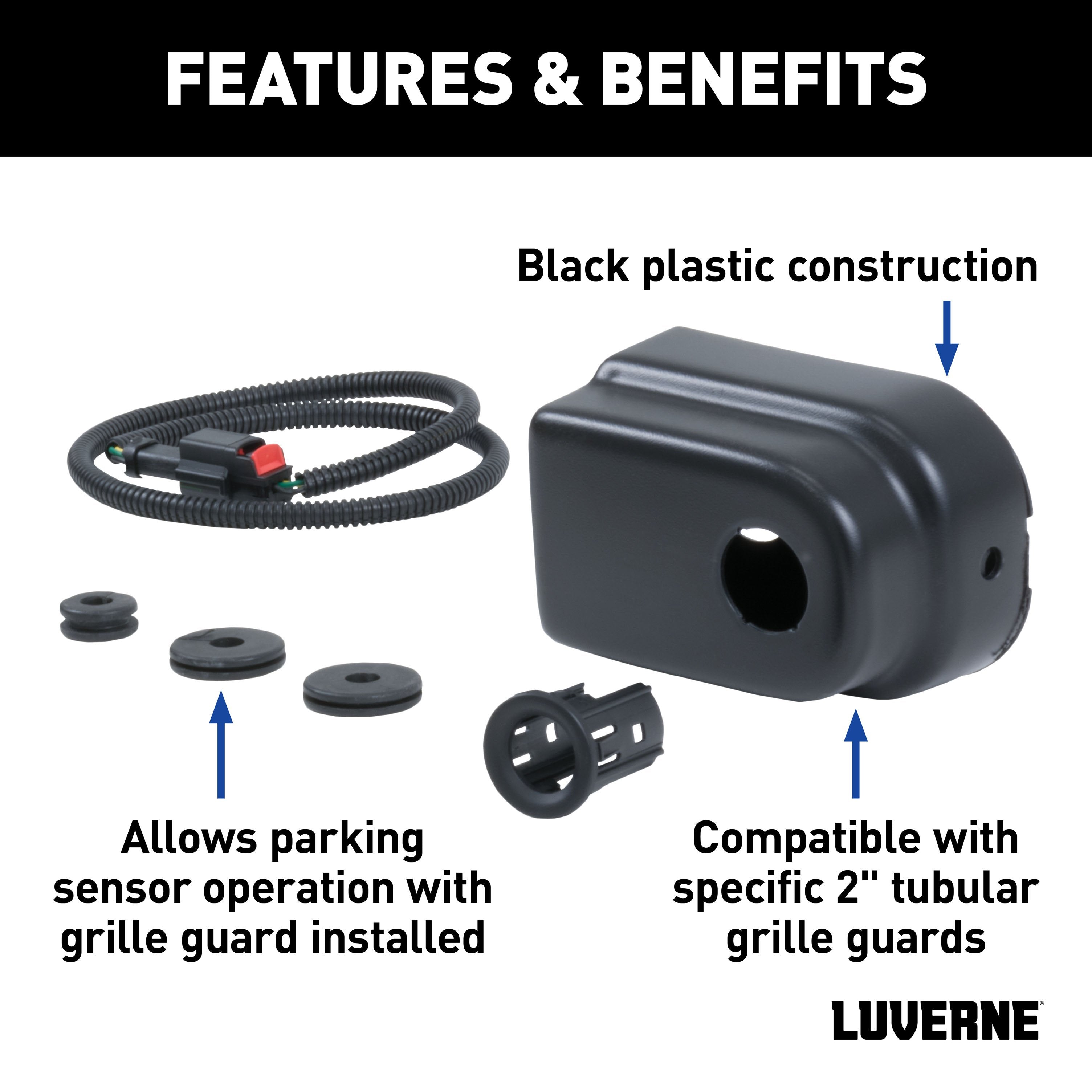 LUVERNE 2" Tubular Grille Guard Parking Sensor Relocation Kit, 2019 Chevy/GMC Silverado/Sierra 1500