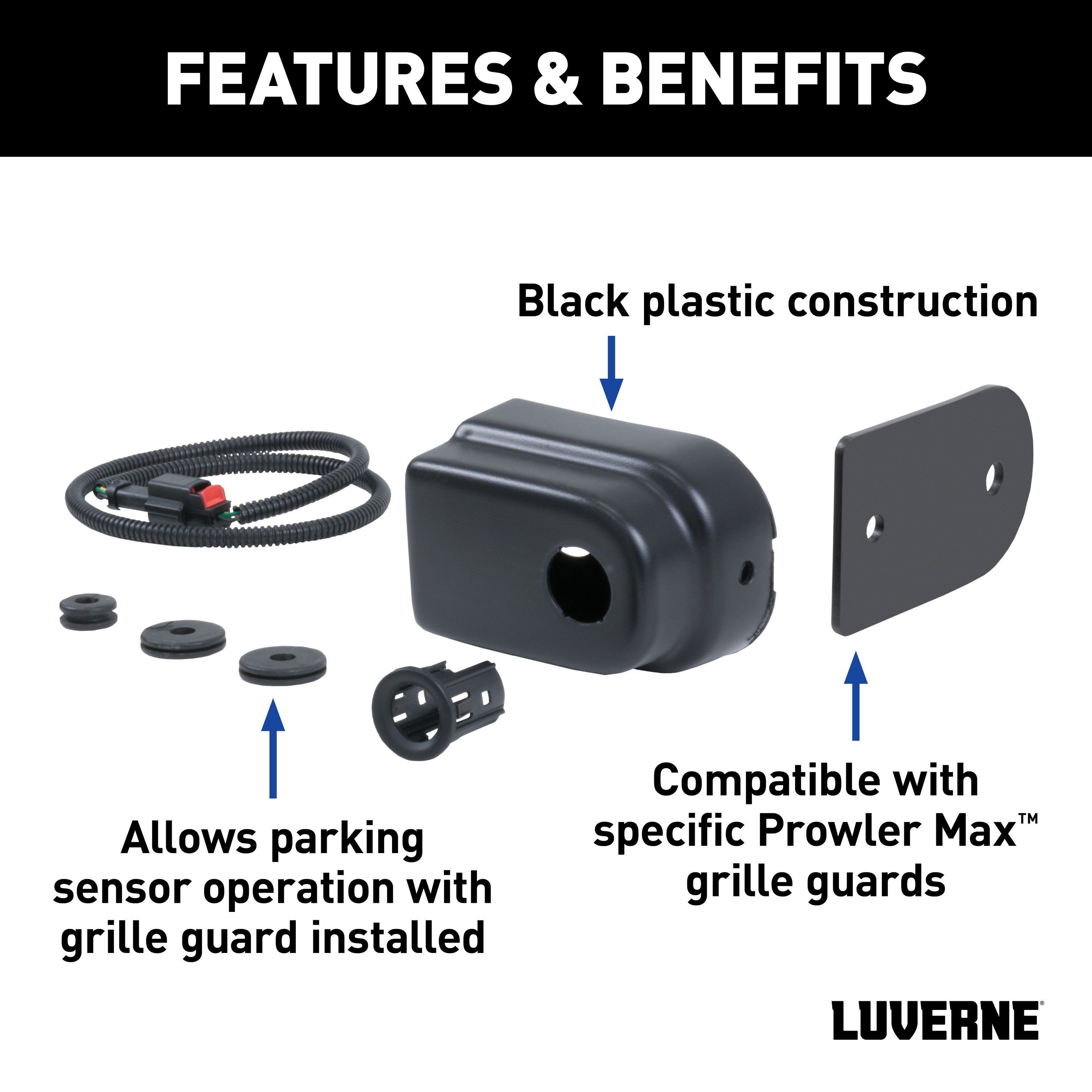 LUVERNE Prowler Max Grille Guard Parking Sensor Relocation Kit, 2019 Chevy/GMC Silverado/Sierra 1500