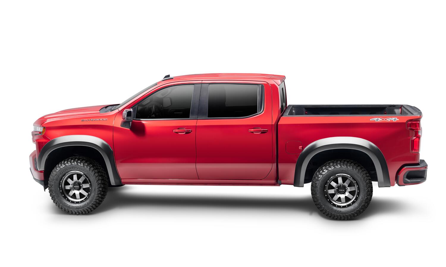 Black Extendafender Fender Flares Smooth Finish 2-Piece Rear For 19-26 Chevrolet Silverado 1500 2022 Chevrolet Silverado 1500 Ltd Bushwacker