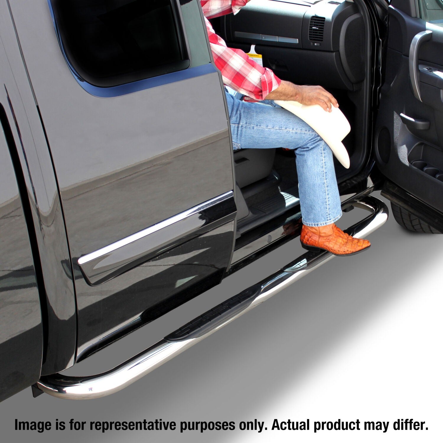 4000 Series SideSteps With Mountins Bracket Kit Polished Stainless Steel 2019-2026 Silverado/Sierra 1500/2500 HD Go Rhino