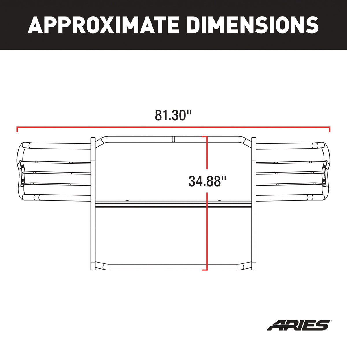 ARIES Polished Stainless Grille Guard, 2019 Chevy Silverado 1500 LD