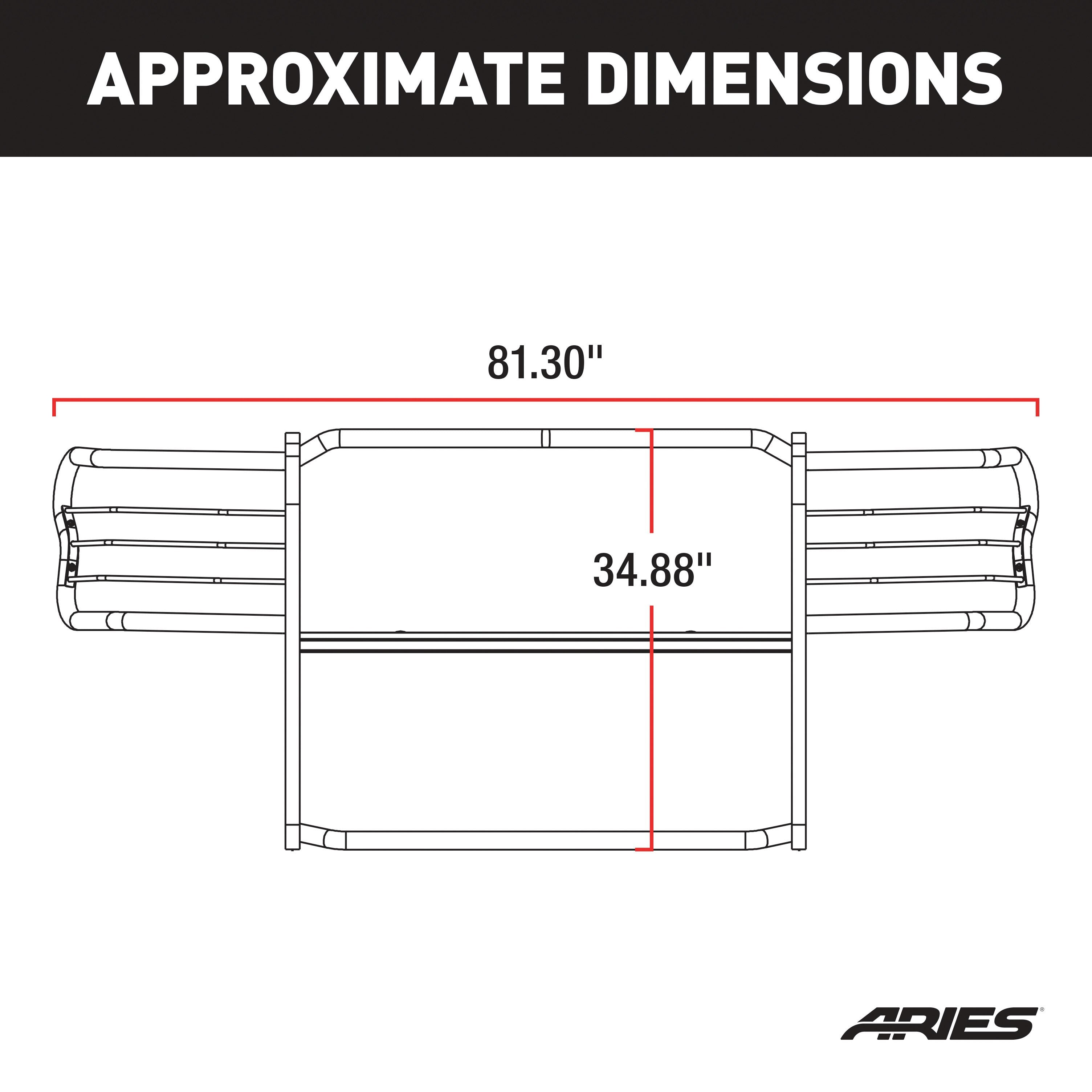 ARIES Black Steel Grille Guard, 2019 Chevy Silverado 1500 LD