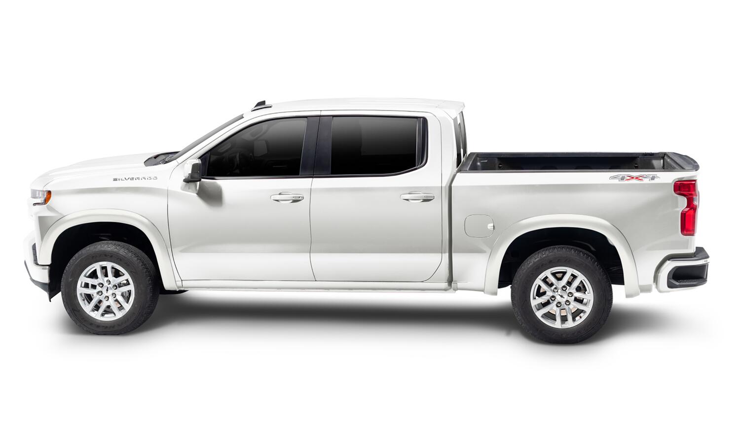 Summit White OE Style Smooth Finish 4-Piece Fender Flare Set For 20-21 Chevrolet Silverado 1500 2022 Chevrolet Silverado 1500 Ltd Bushwacker