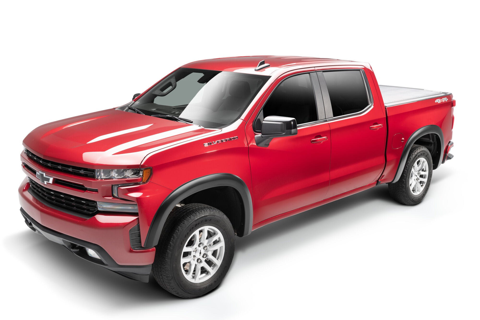 Black OE Style Smooth Finish 4-Piece Fender Flare Set For 2019-2026 Chevrolet Silverado 1500, 2022 Chevrolet Silverado 1500 Ltd Bushwacker