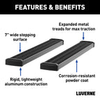 LUVERNE Grip Step 7" x 88" Aluminum W2W Running Boards, 2020-2026 Chevy/GMC Silverado/Sierra 2500HD/3500HD