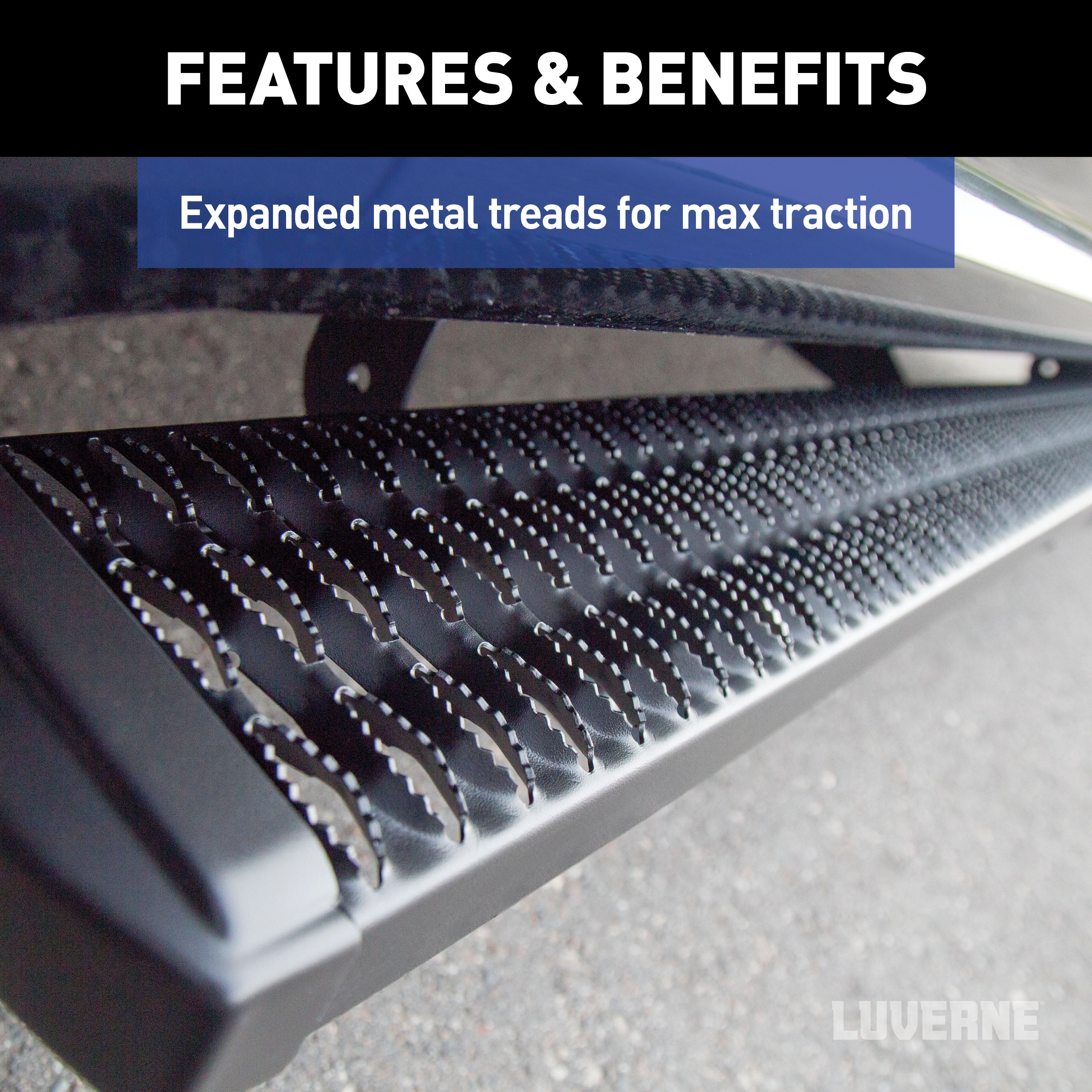 LUVERNE Grip Step 7" x 114" Aluminum W2W Running Boards, 2020-2026 Chevy/GMC Silverado/Sierra 2500HD, 2020-2026 Chevy/GMC Silverado/Sierra 3500HD