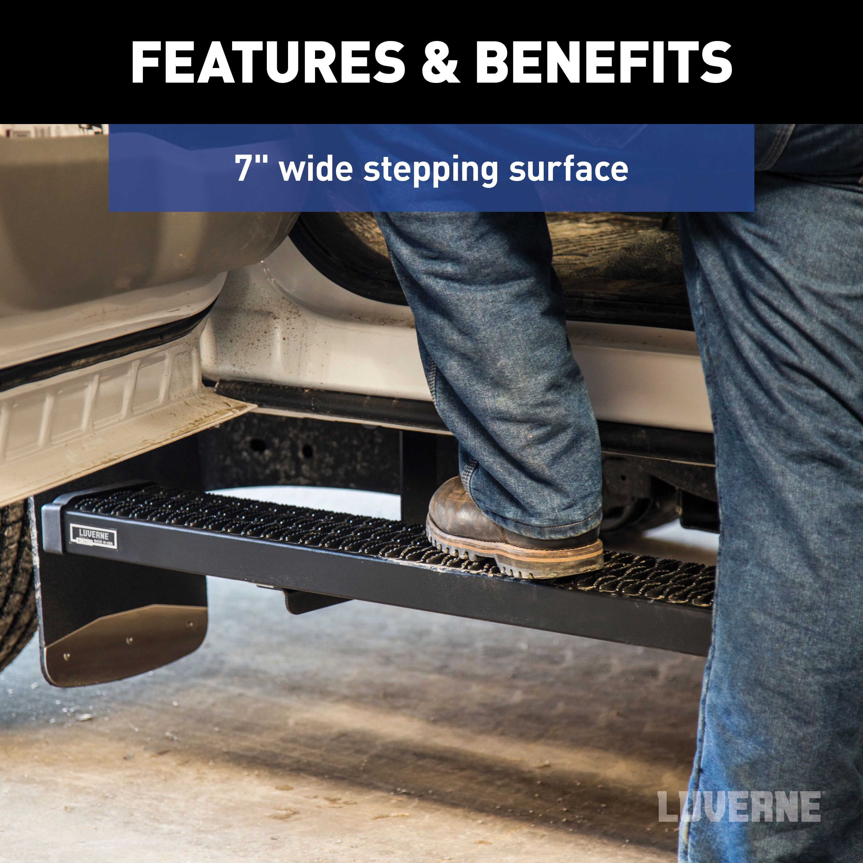 LUVERNE Grip Step 7" x 125" Aluminum W2W Running Boards, 2017-2026 Ford F-250/F-350/F-450 Super Duty