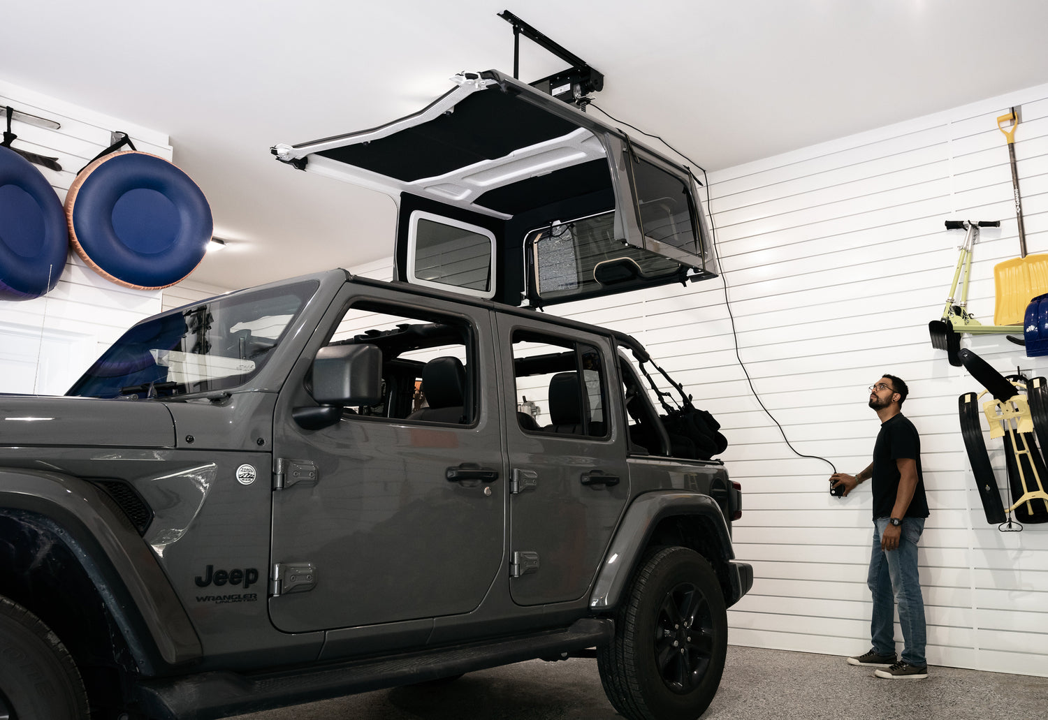 HOSS Hardtop Hoist Jeep 2018-26 Wrangler JL Black Bestop