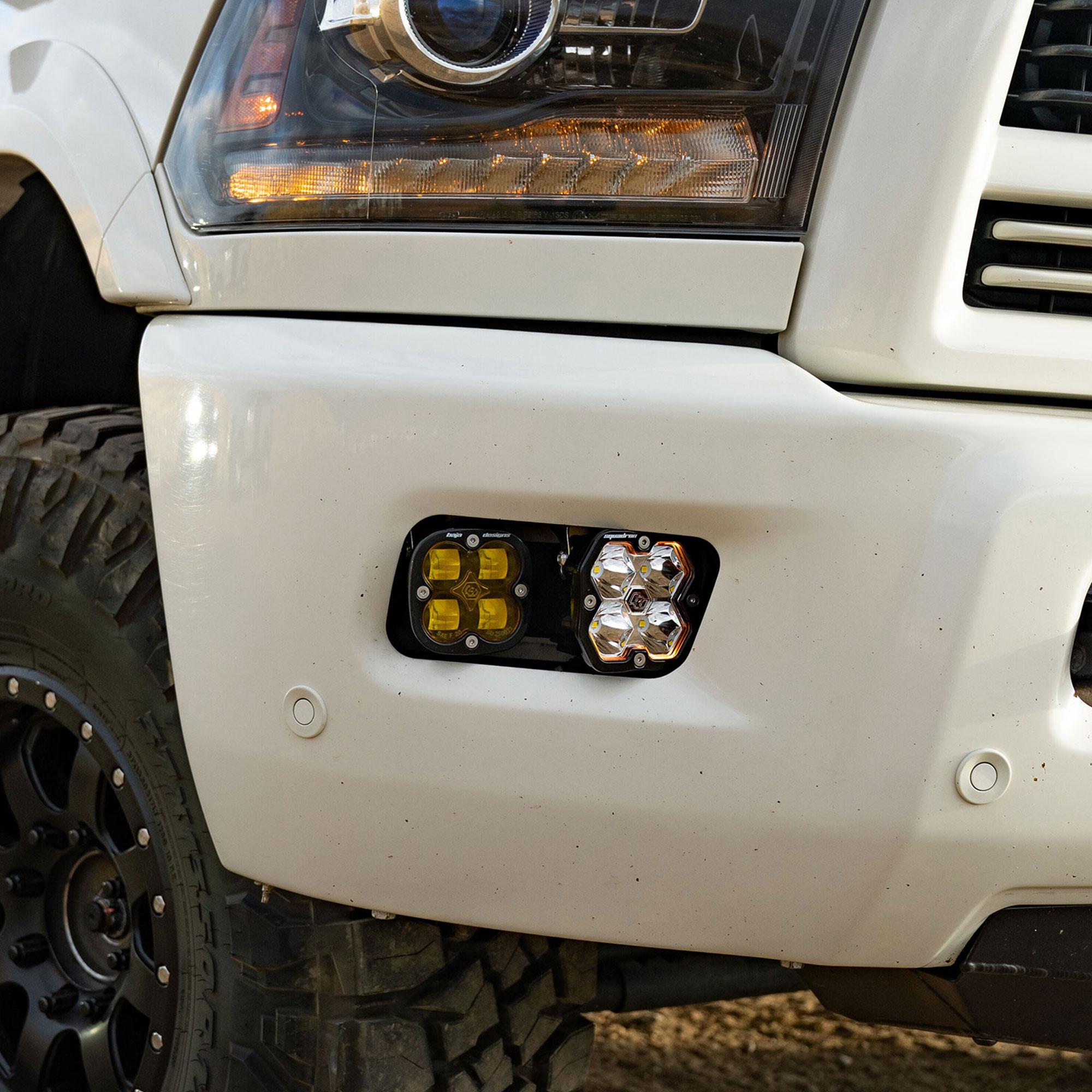 Squadron 2.0 Sport/Squadron Sae Dual Fog Pocket Light Kit Ram 2009-12 1500 2010-18 2500/3500 Baja Amber Baja Designs
