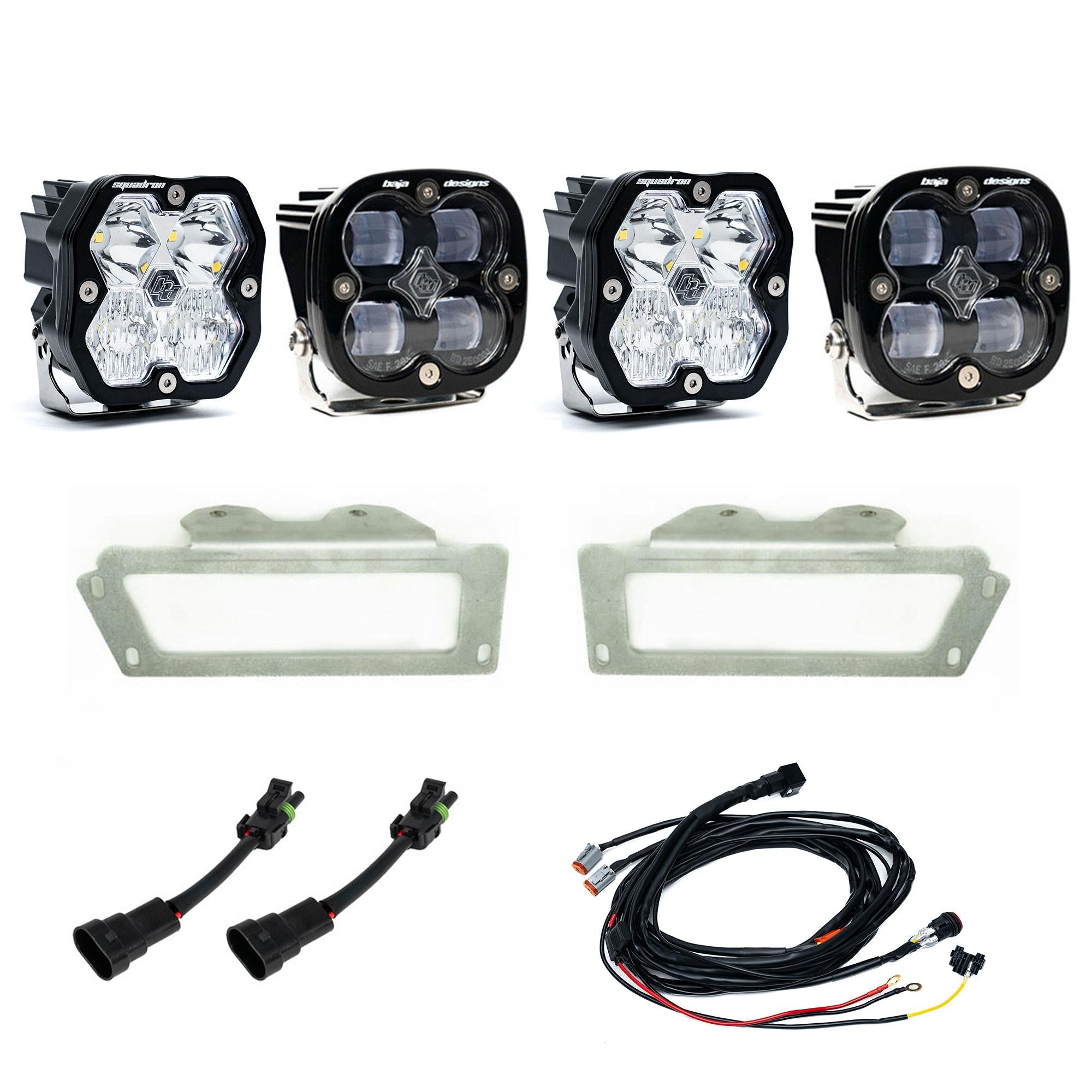 Squadron 2.0 Sport/Squadron Sae Dual Fog Pocket Light Kit Ram 2009-12 1500 2010-18 2500/3500 Clear Baja Designs