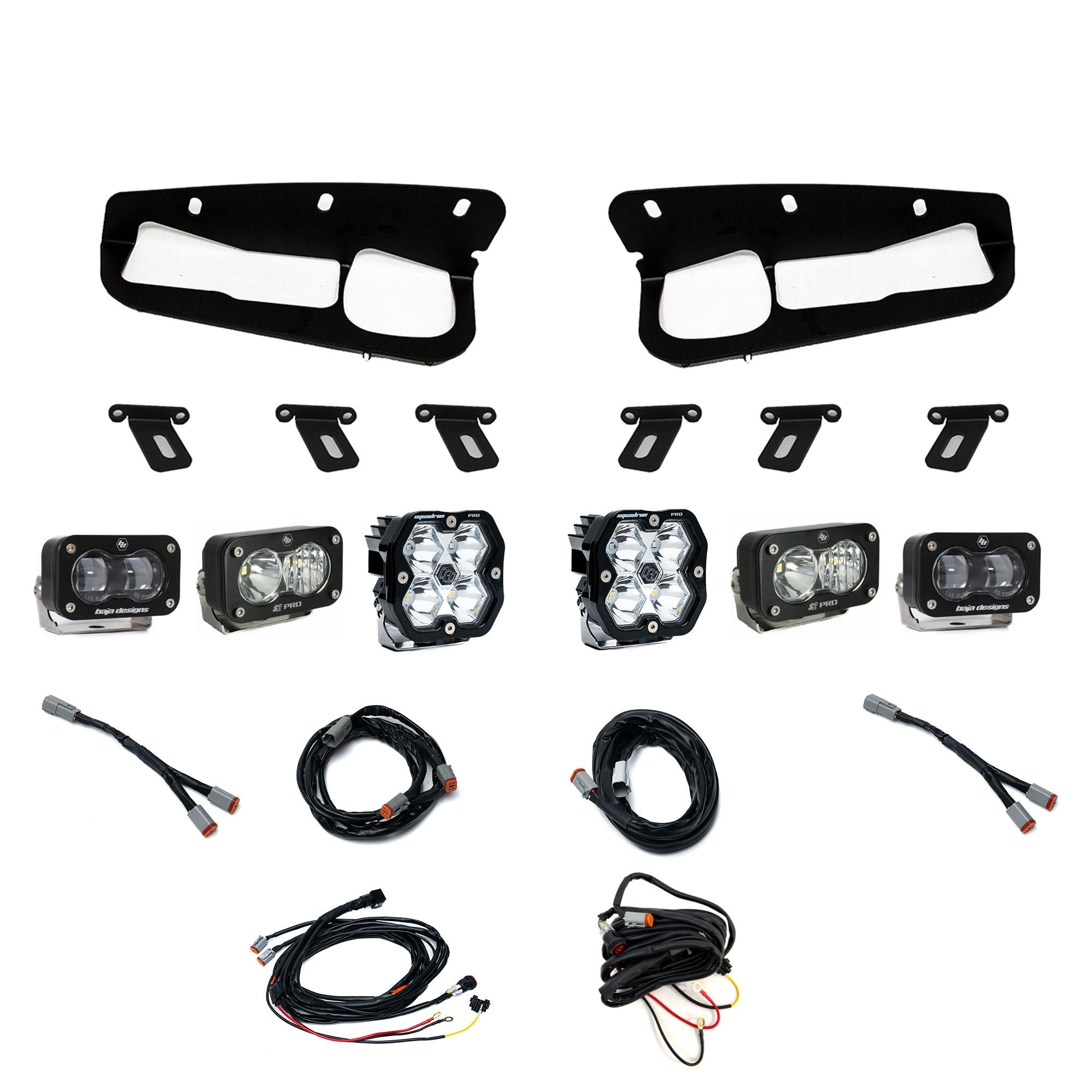 Squadron 2.0 Pro/S2 Pro/S2 Sae Pro Fog Pocket Light Kit Ford 2021-27 Bronco 2022-24 Bronco Raptor w/ Steel Bumper Clear Toggle Baja Designs