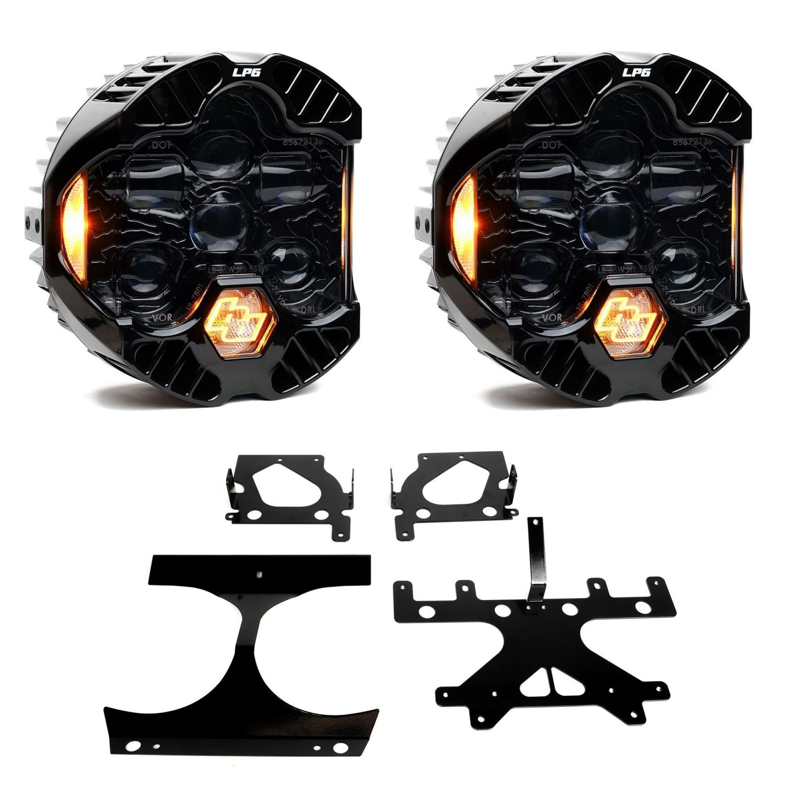 DOT LP6 LED Headlight Kit 2015-2024 Harley Davidson Road Glide (Amber)