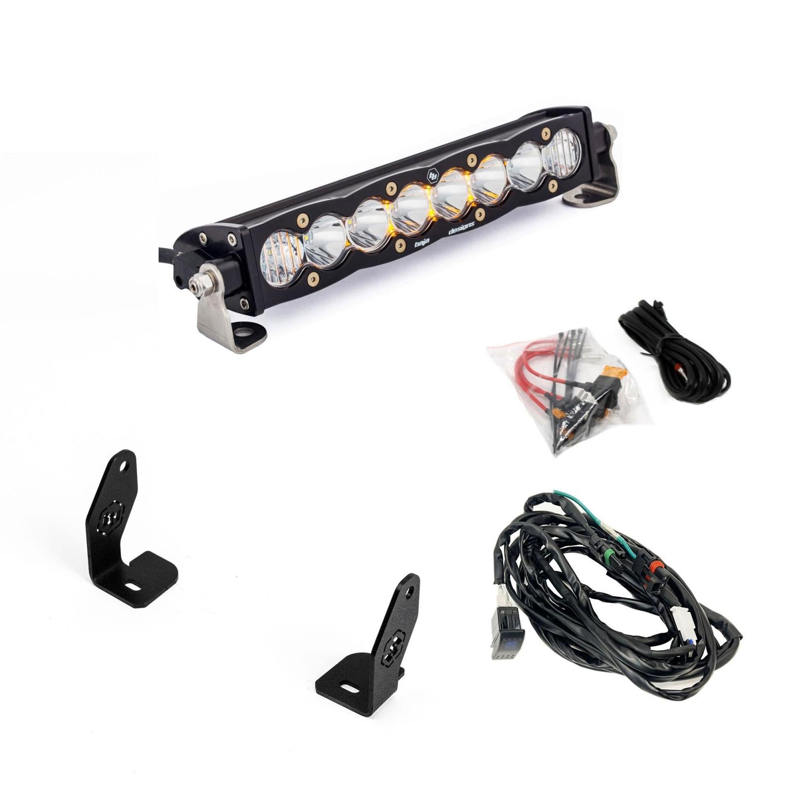 S8 10 Inch Light Bar Hood Mount Kit Polaris 2025 RZR ProR; ProS; ProXP, Clear