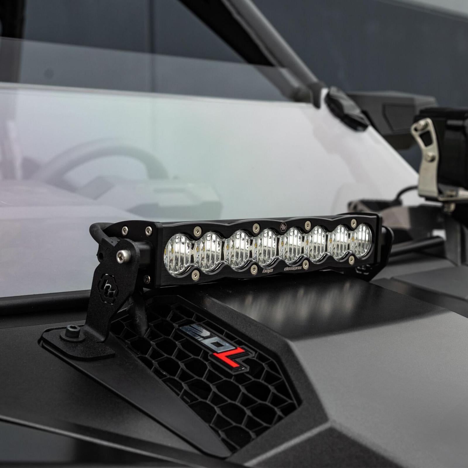 S8 10 Inch Light Bar Hood Mount Kit Polaris 2025 RZR ProR; ProS; ProXP, Clear