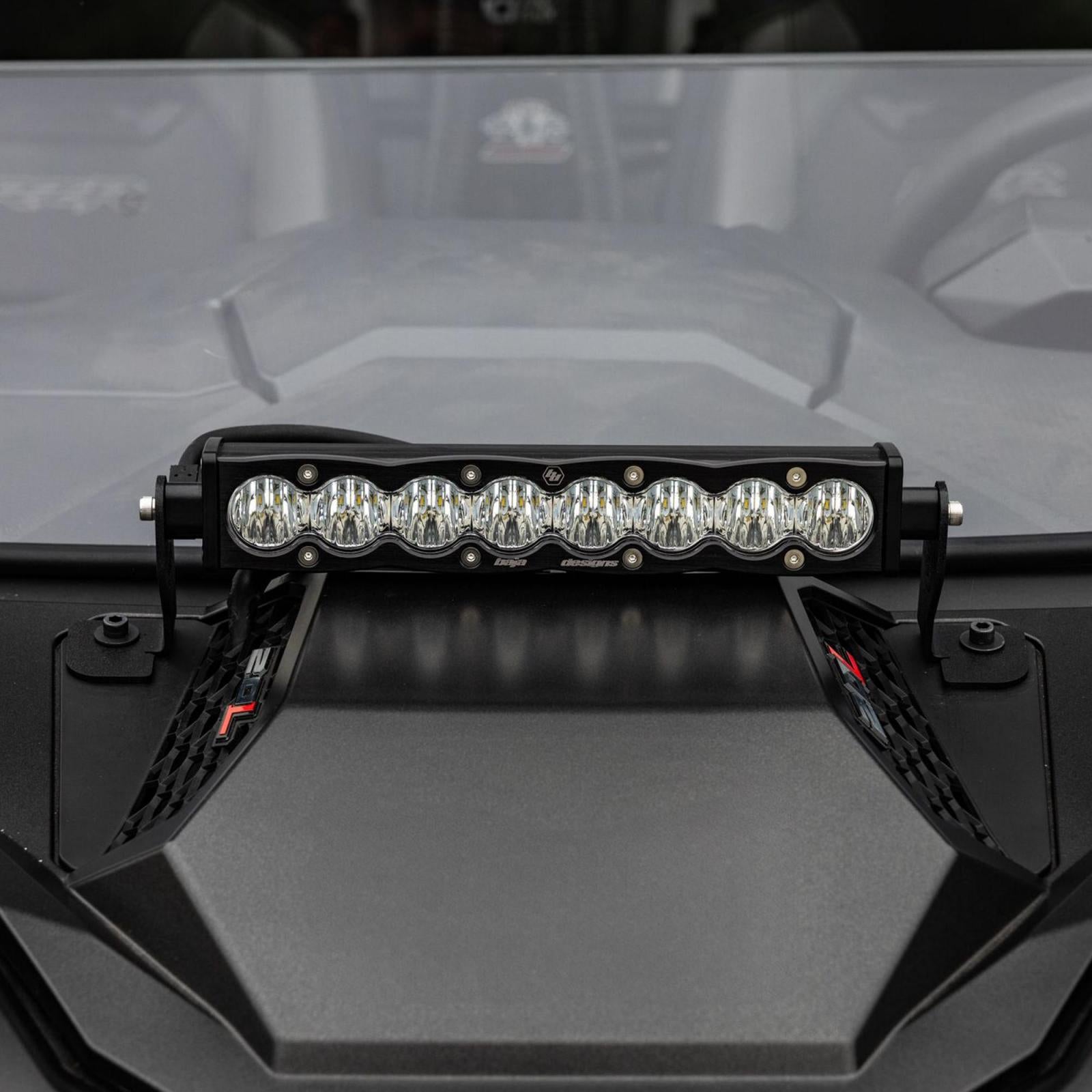 S8 10 Inch Light Bar Hood Mount Kit Polaris 2025 RZR ProR; ProS; ProXP, Clear