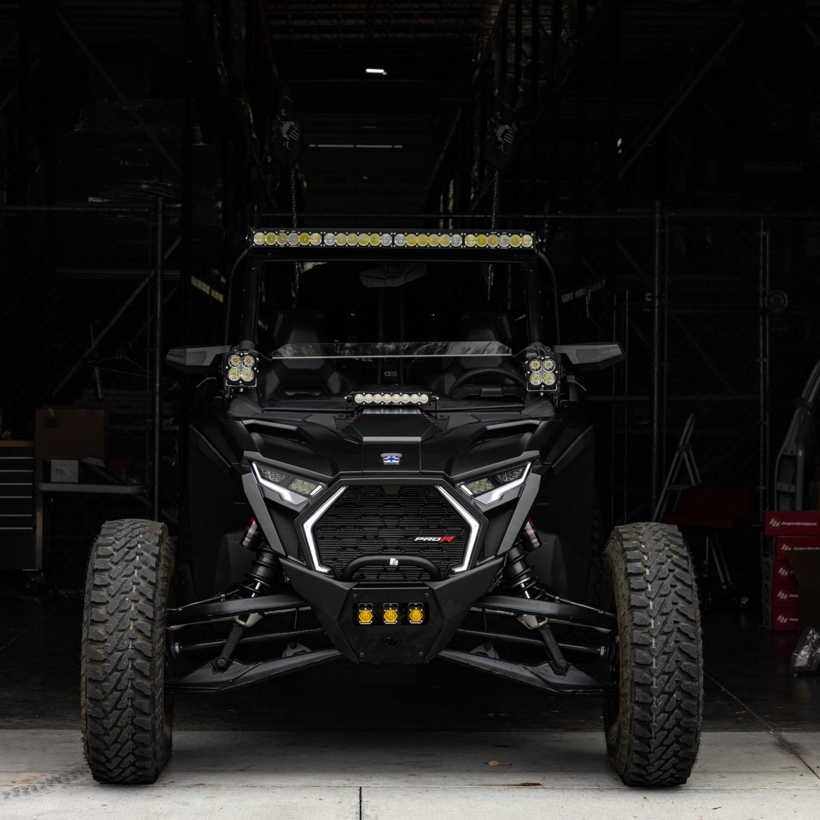 S8 10 Inch Light Bar Hood Mount Kit Polaris 2025 RZR ProR; ProS; ProXP, Clear