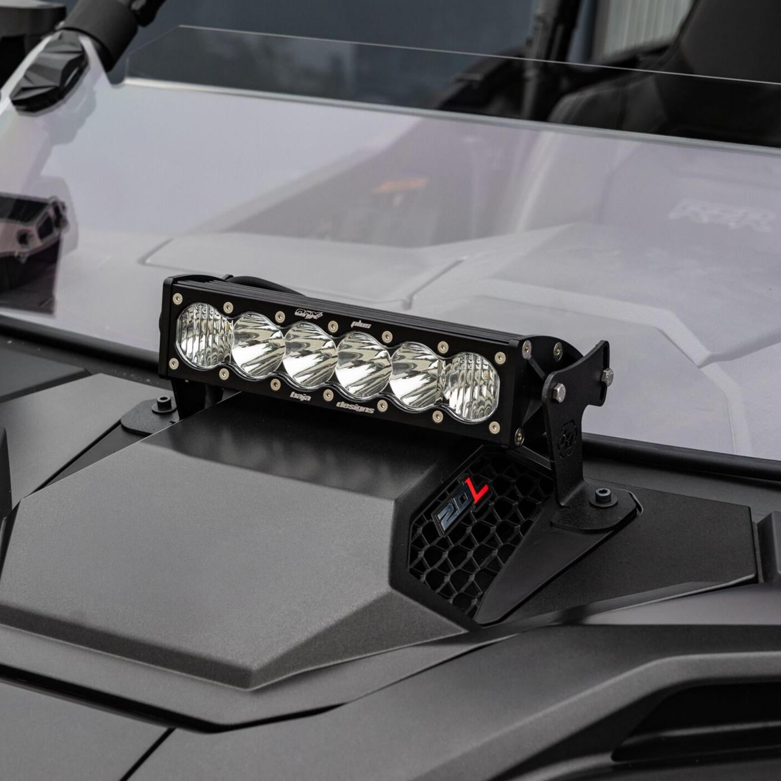 OnX6+ 10 Inch Light Bar Hood Mount Kit Polaris 2025 RZR ProR; ProS; ProXP, Clear