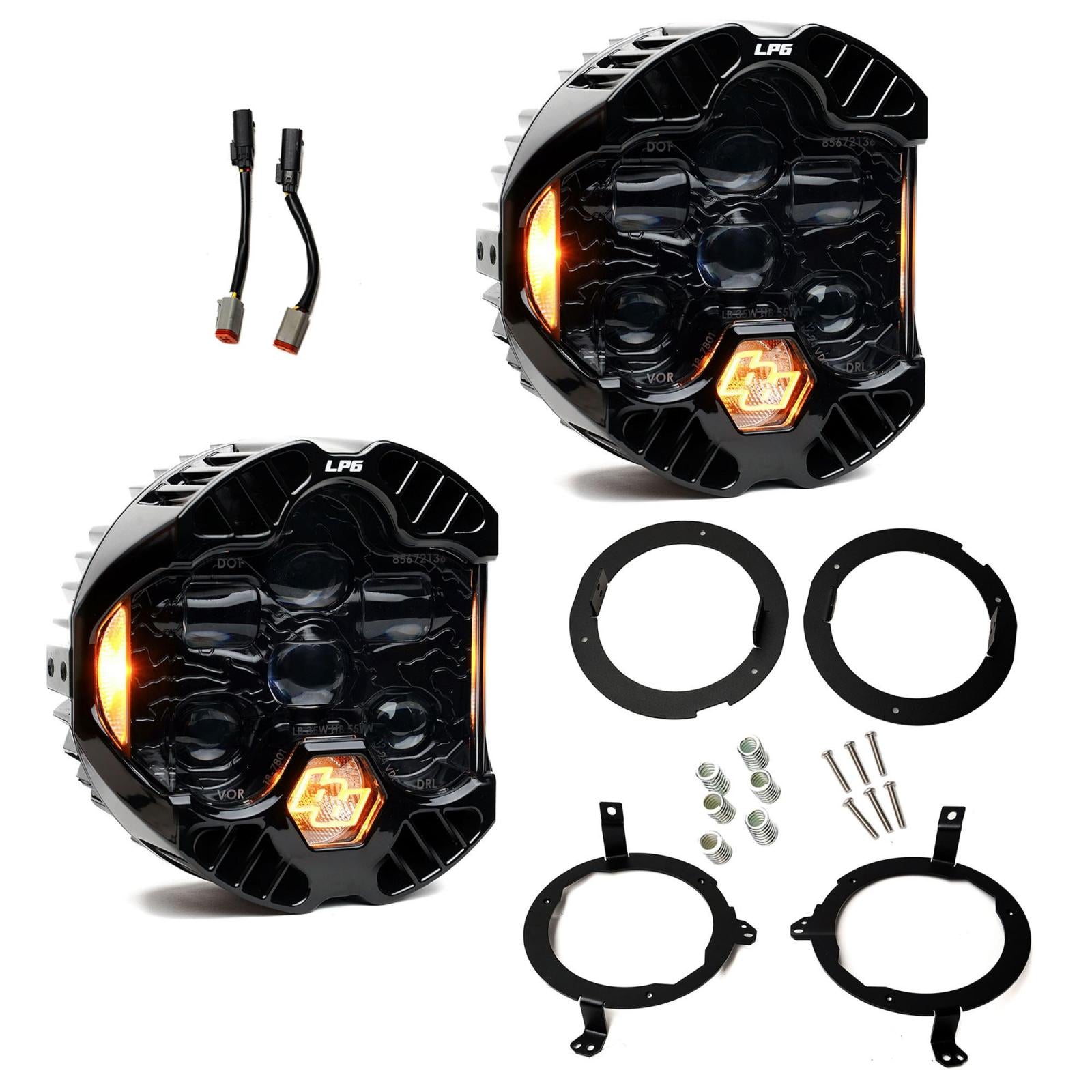 DOT LP6 LED Headlight Kit Jeep 2018-2025 Wrangler JL 2020-2025 Gladiator JT w/ LED Headlights (Amber)