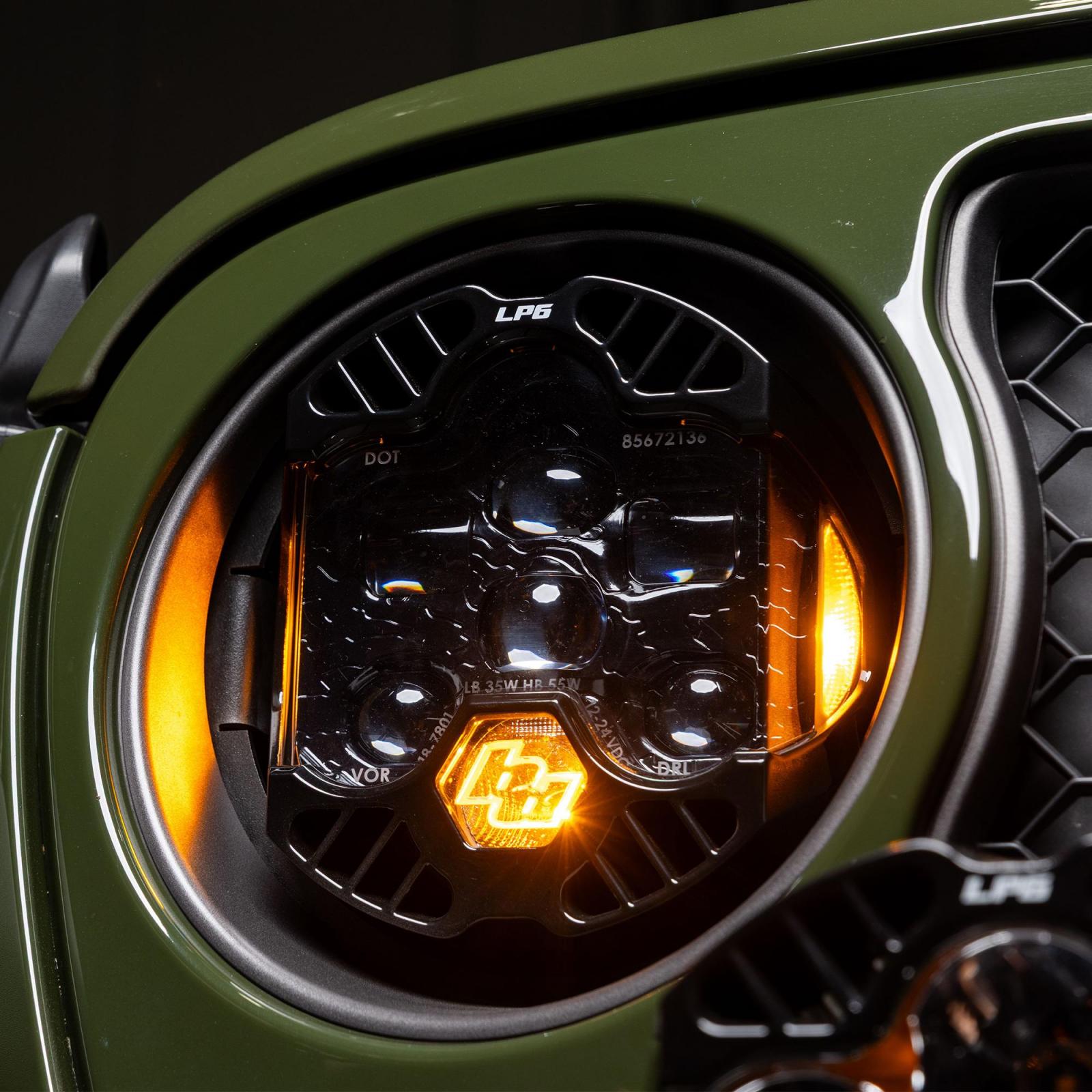 DOT LP6 LED Headlight Kit Jeep 2018-2025 Wrangler JL 2020-2025 Gladiator JT w/ LED Headlights (Amber)