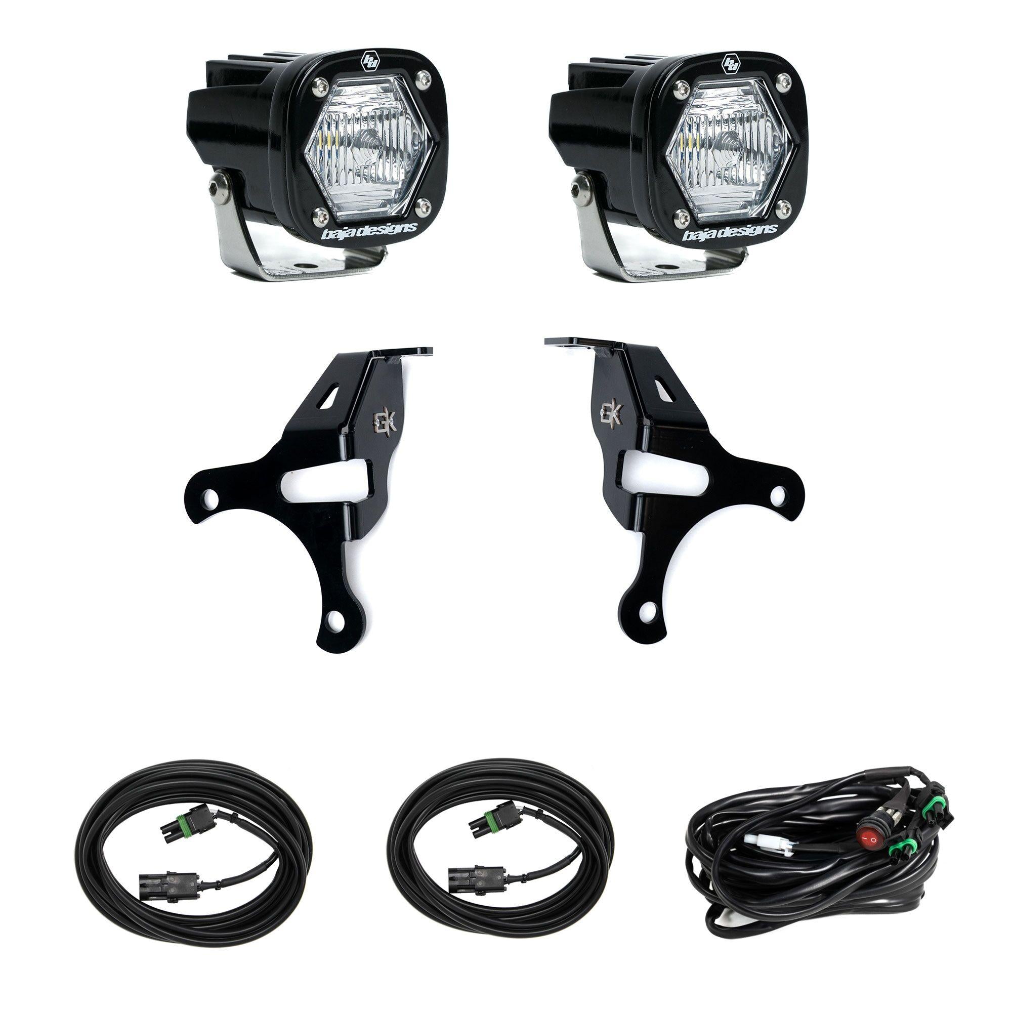 Baja Designs S1 Knuckle Pods Light Kit 18-26 Jeep Wrangler JL 20-26 Jeep Gladiator JT - Trail Clear