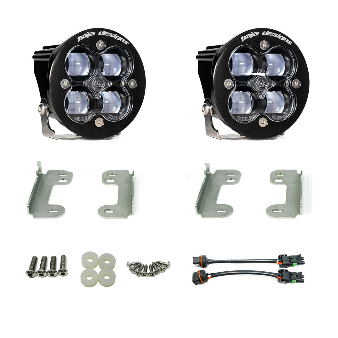 Jeep JK Squadron-R SAE Fog Pocket Light Kit OE Bumper (Clear)-Jeep 2007-09 Wrangler JK