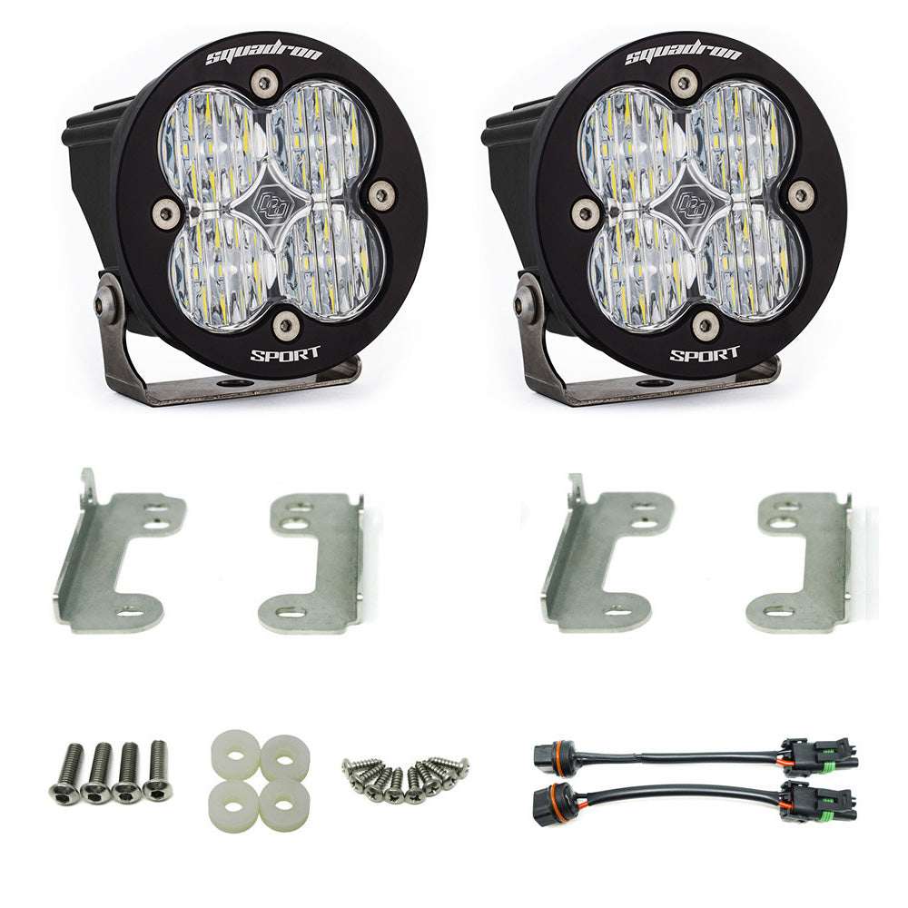 Jeep JK Squadron-R Sport Fog Pocket Light Kit OE Bumper (Clear)-Jeep 2007-09 Wrangler JK
