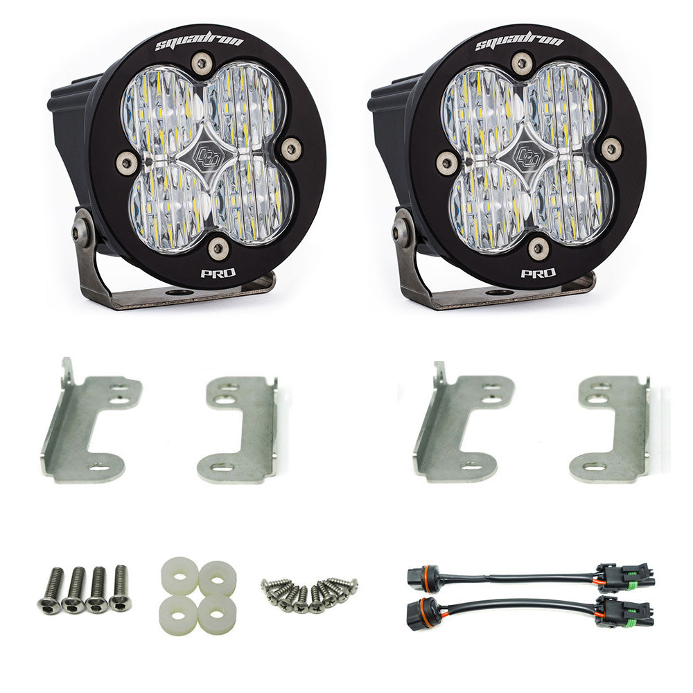 Jeep JK Squadron-R Pro Fog Pocket Light Kit OE Bumper (Clear)-Jeep 2007-09 Wrangler JK