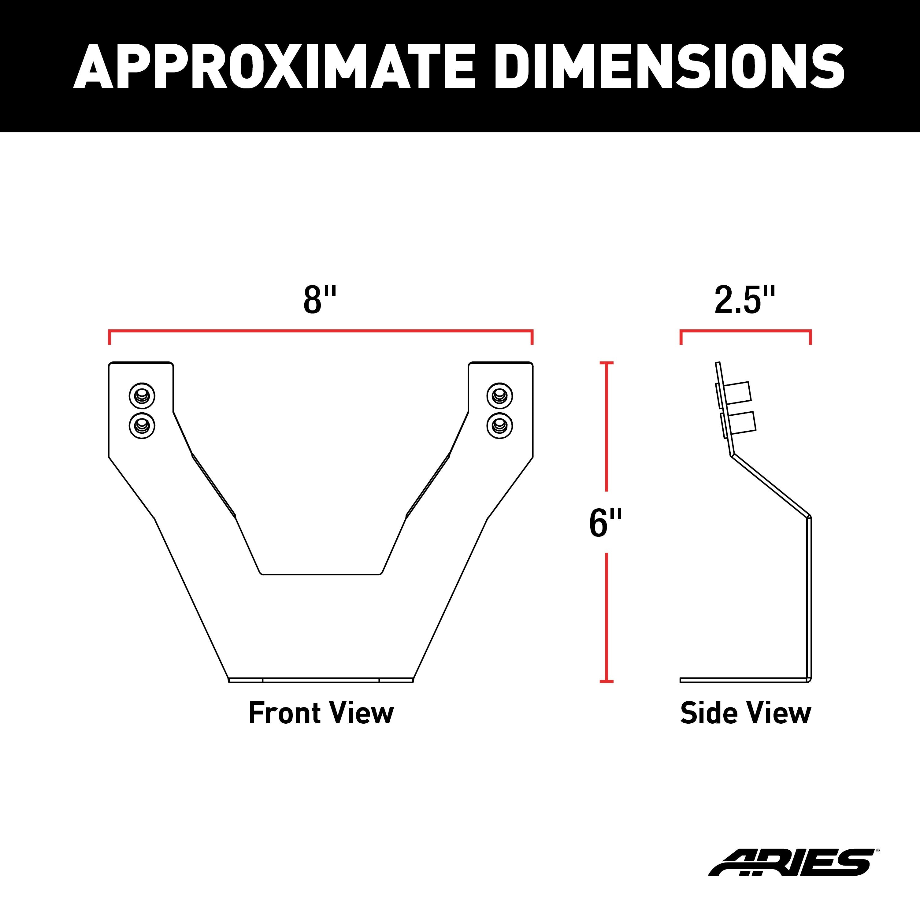 ARIES 4" Bull Bar License Plate Bracket