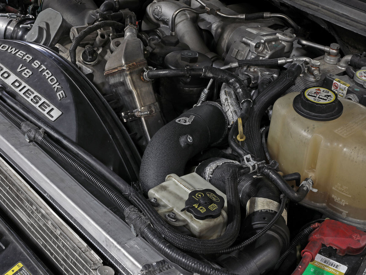 BladeRunner 3 Inch Aluminum Hot Charge Pipe Black Ford Diesel Trucks 08-10 V8-6.4L Turbo Diesel